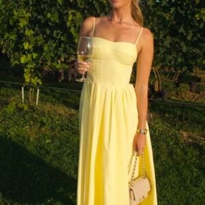 Jonhatan Simhkai designer/Elegant Yellow midi Dress  , used once dry clean($35)